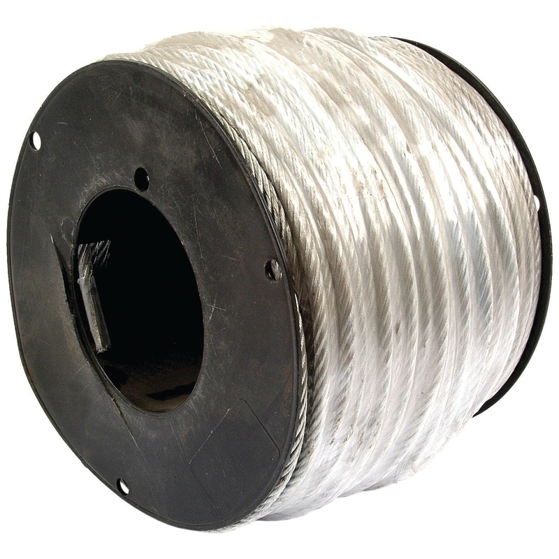 Wire Rope With Nylon Core - Steel, 8mm x 110M | Sparex Part No.S.4674