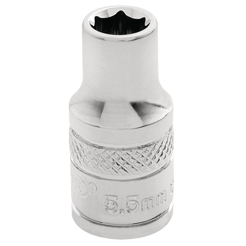 Draper Hi-Torq 6 Point Socket, 1/4" Sq. Dr., 5.5mm - B-MM/B