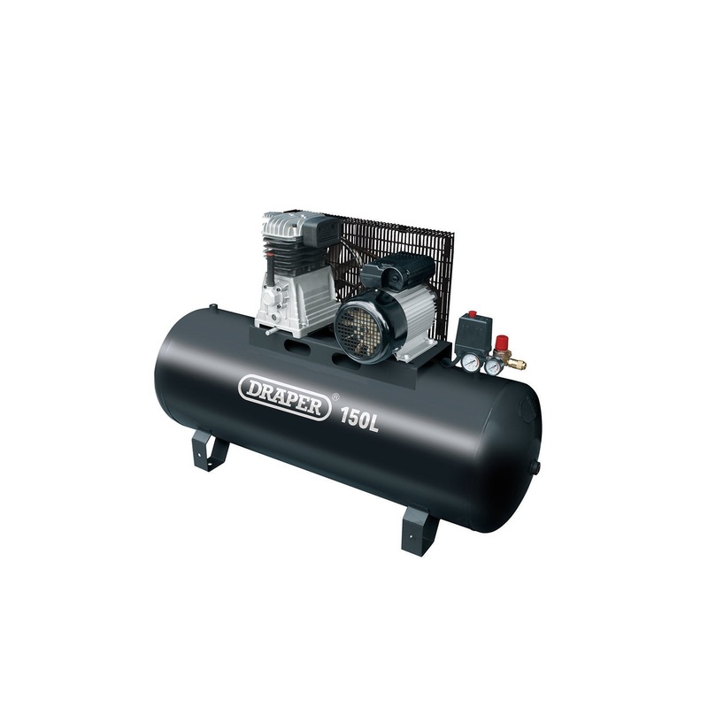 Draper 150L Belt-Driven Air Compressor Without Wheels, 2.2Kw/3Hp - DA150/369S