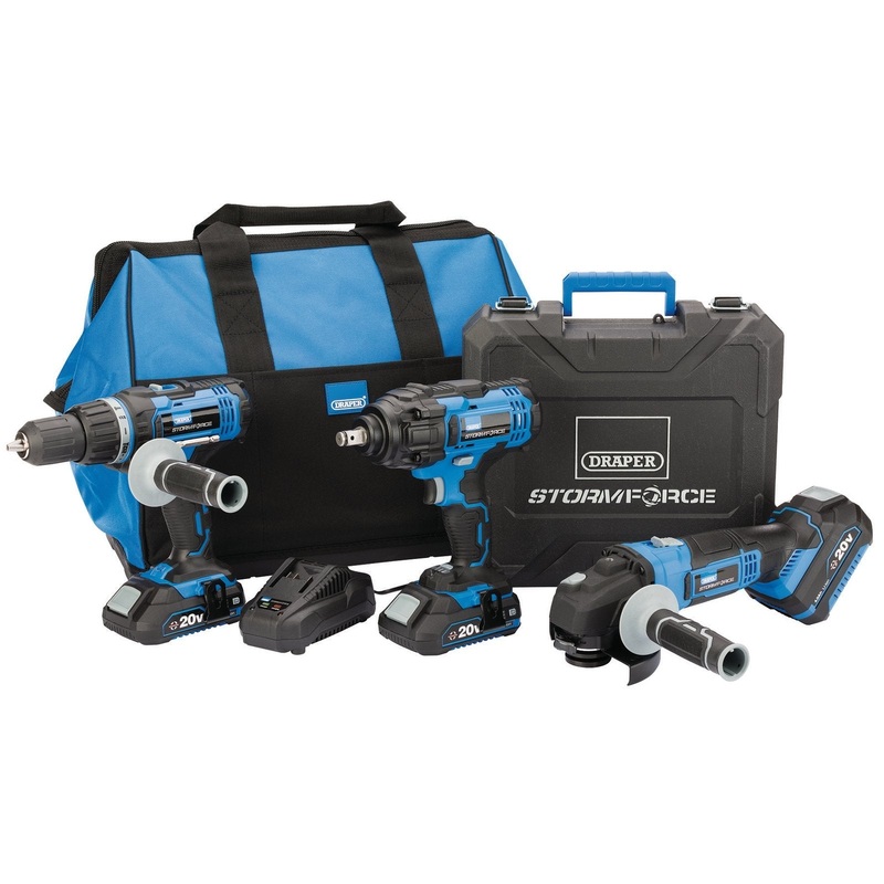 Draper Storm Force 20V Cordless Mega Kit (8 Piece) - PTK20VF/G