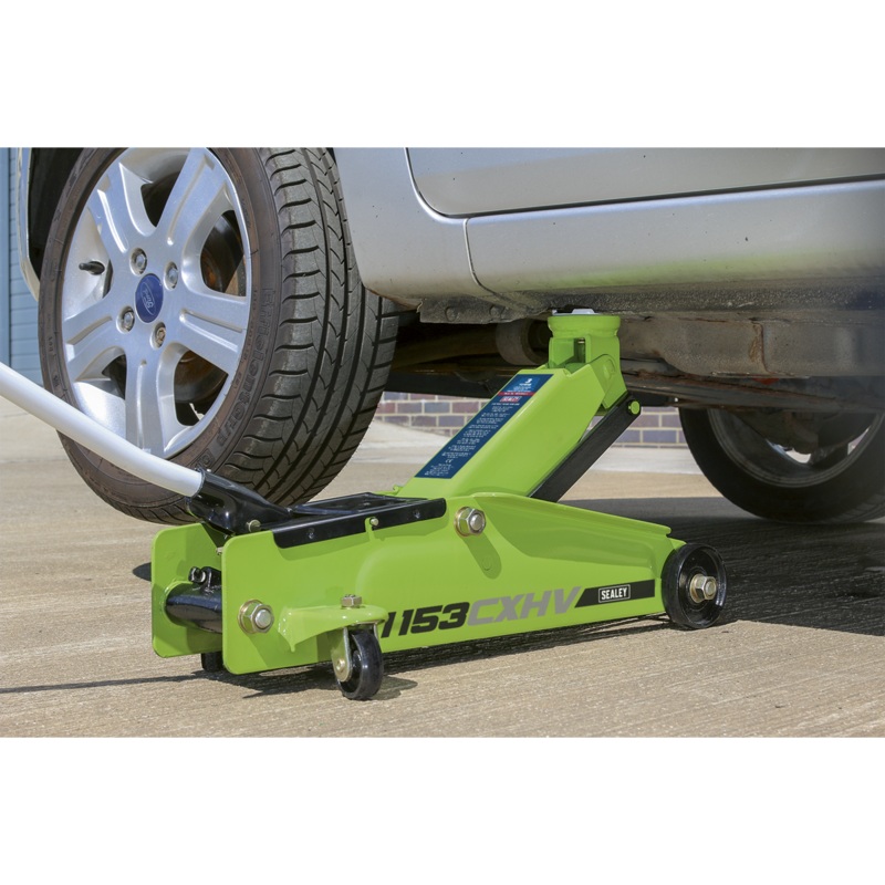 Trolley Jack 3 Tonne Long Reach Heavy-Duty Hi-Vis - 1153CXHV