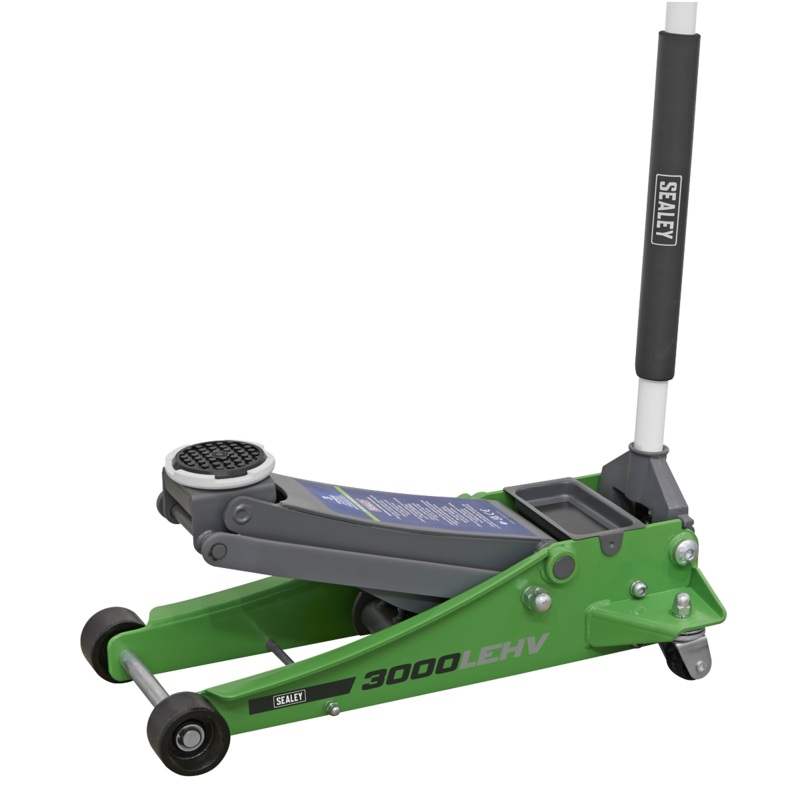 Trolley Jack 3 Tonne Low Profile Rocket Lift Hi-Vis Green - 3000LEHV