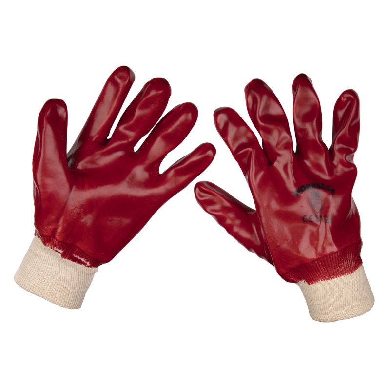 PVC Knit Wrist Gloves (X-Large) - Pack of 12 Pairs - 9106XL/12