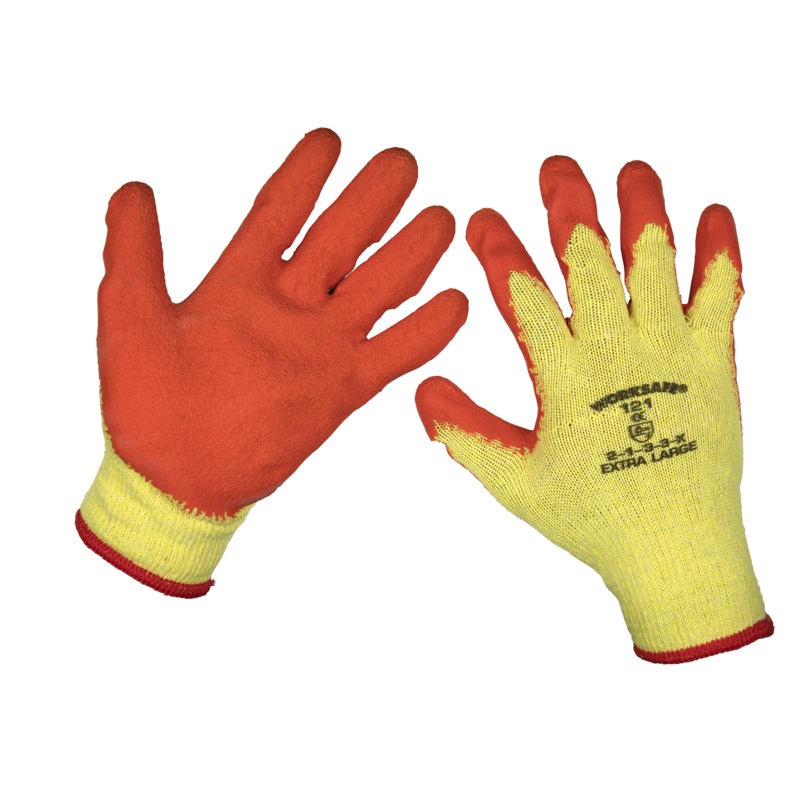 Super Grip Knitted Gloves Latex Palm (X-Large) - Pack of 120 Pairs - 9121XL/B120