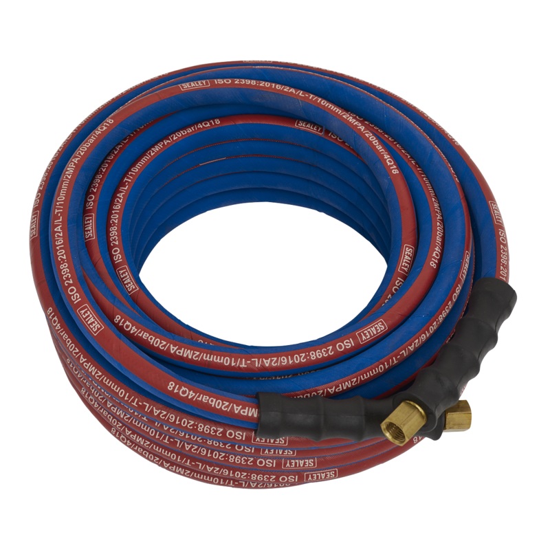 Air Hose 15m x 10mm with 1/4"BSP Unions Extra-Heavy-Duty - AH15R/38