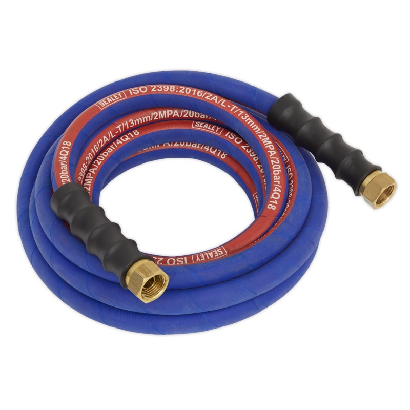 Air Hose 5m x 13mm with 1/2"BSP Unions Extra-Heavy-Duty - AH5R/12