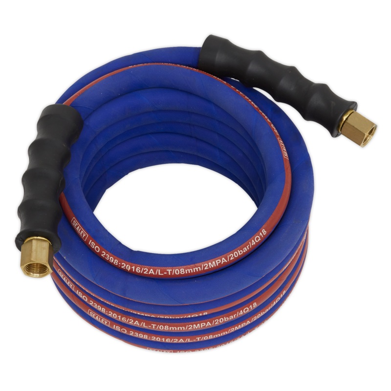 Air Hose 5m x 8mm with 1/4"BSP Unions Extra-Heavy-Duty - AH5R