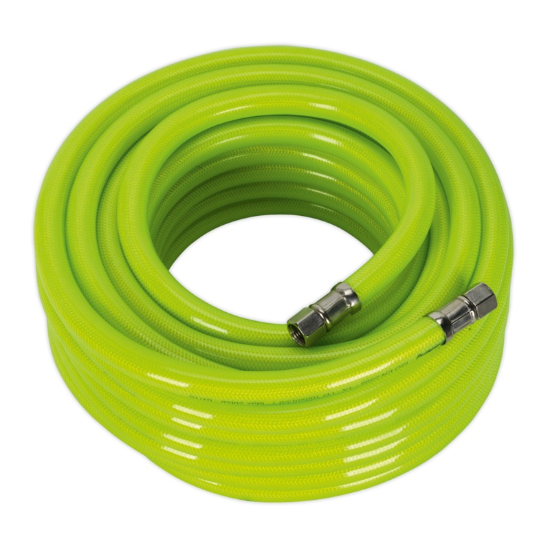 Air Hose High-Visibility 15m x 10mm with 1/4"BSP Unions - AHFC1538