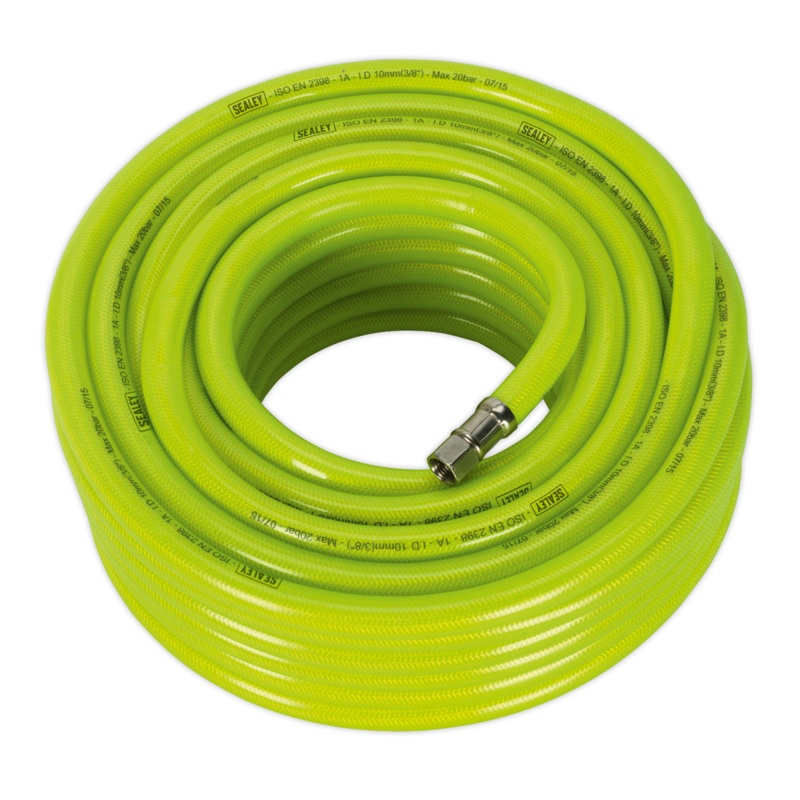 Air Hose High-Visibility 20m x 10mm with 1/4"BSP Unions - AHFC2038