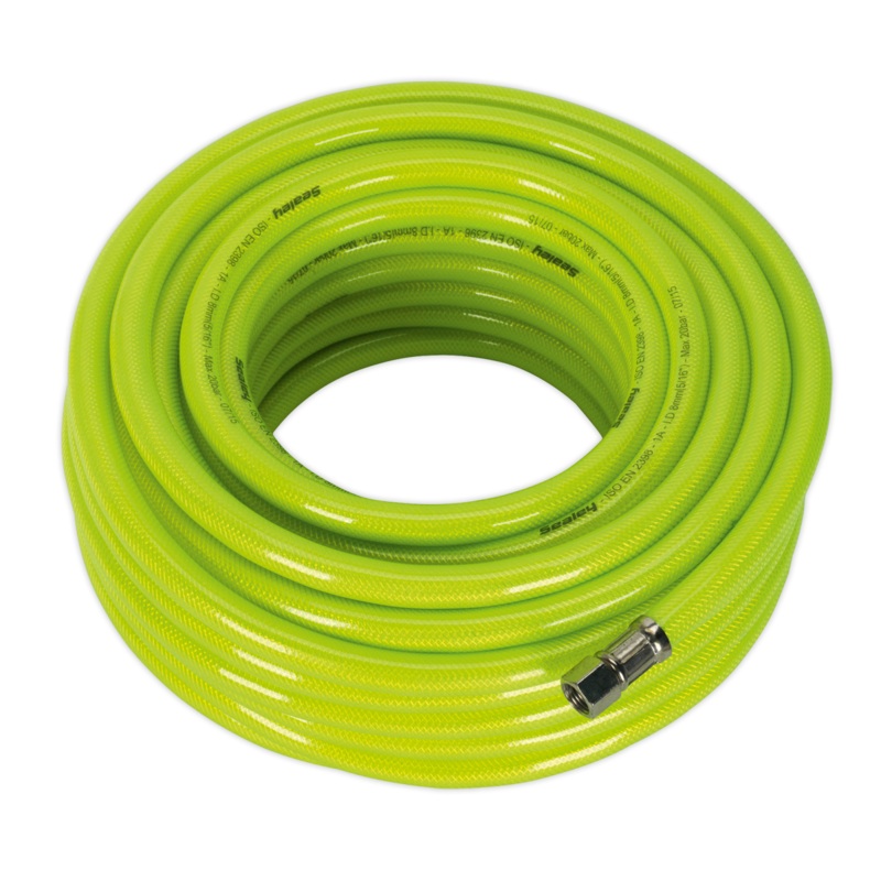 Air Hose High-Visibility 20m x 8mm with 1/4"BSP Unions - AHFC20