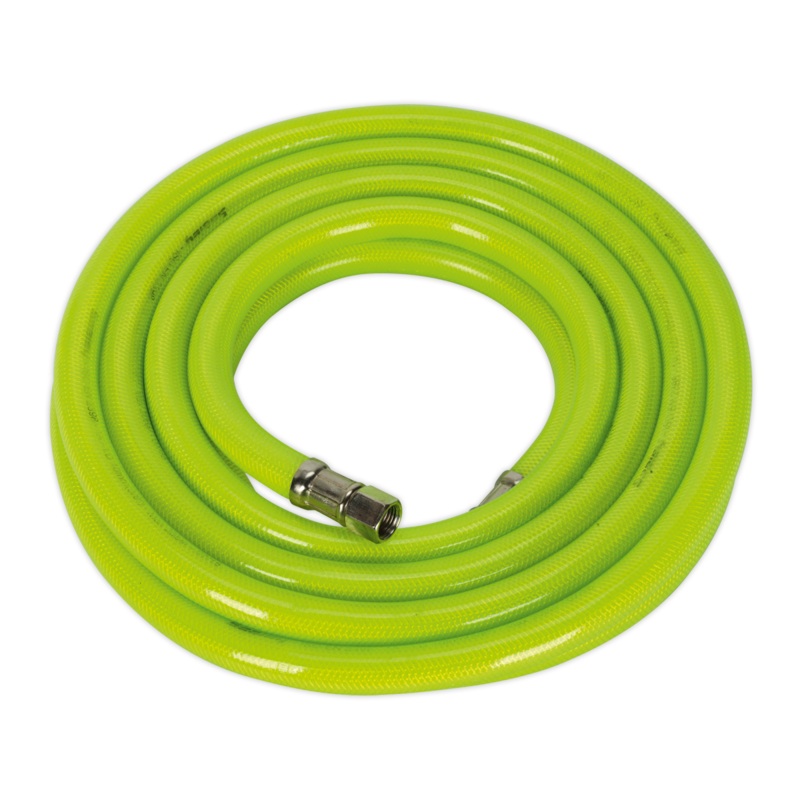 Air Hose High-Visibility 5m x 10mm with 1/4"BSP Unions - AHFC538