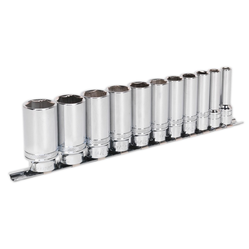 Socket Set 11pc 3/8"Sq Drive Deep Lock-On 6pt Imperial - AK2743