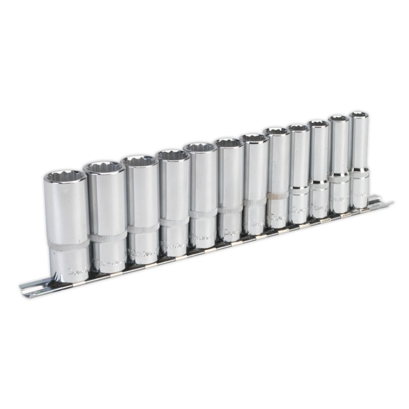 Socket Set 12pc 3/8"Sq Drive 12pt Deep WallDrive Metric - AK2683