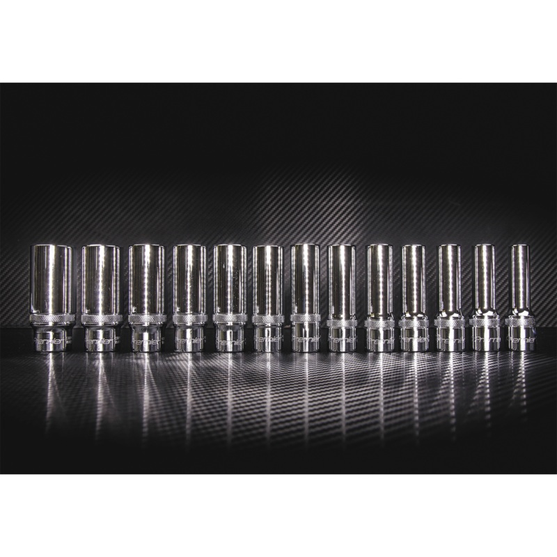 Socket Set 13pc 1/2"Sq Drive Deep Lock-On 6pt Metric - AK2745