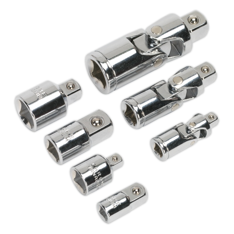 Universal Joint & Socket Adaptor Set 7pc 1/4", 3/8" & 1/2"Sq Drive - AK2737