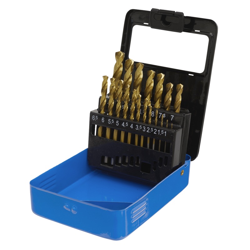 HSS Fully Ground Drill Bit Set 19pc DIN 338 Metric - AK4719