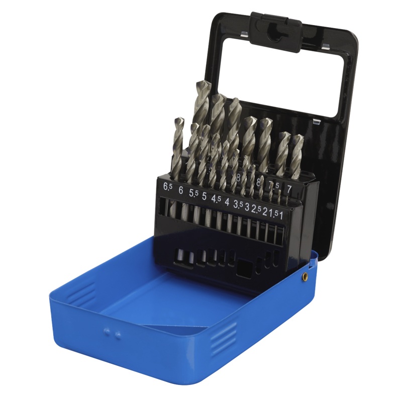 HSS Split Point Fully Ground Drill Bit Set 19pc Metric - AK47191