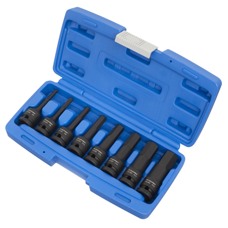 Impact Hex Socket Bit Set 8pc 1/2"Sq Drive - AK5601