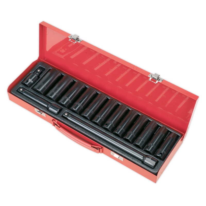 Impact Socket Set 15pc 1/2"Sq Drive Deep Metric - AK5815M