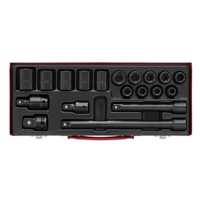 Impact Socket Set 19pc 1/2"Sq Drive Metric - AK5619M