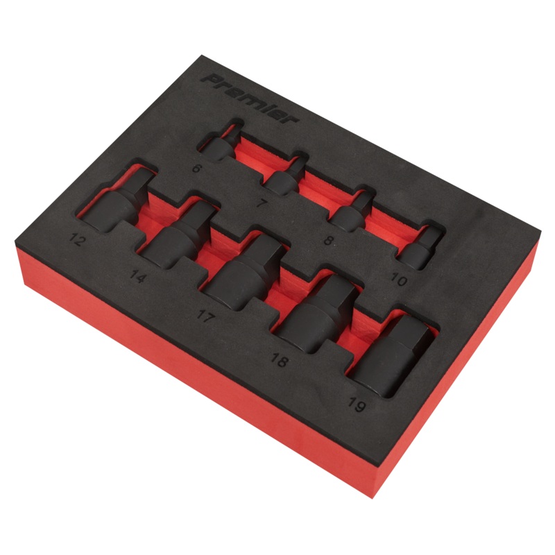Low Profile Impact Hex Socket Bit Set 1/4" & 3/8" Sq Drive 9pc - Metric - AK5525