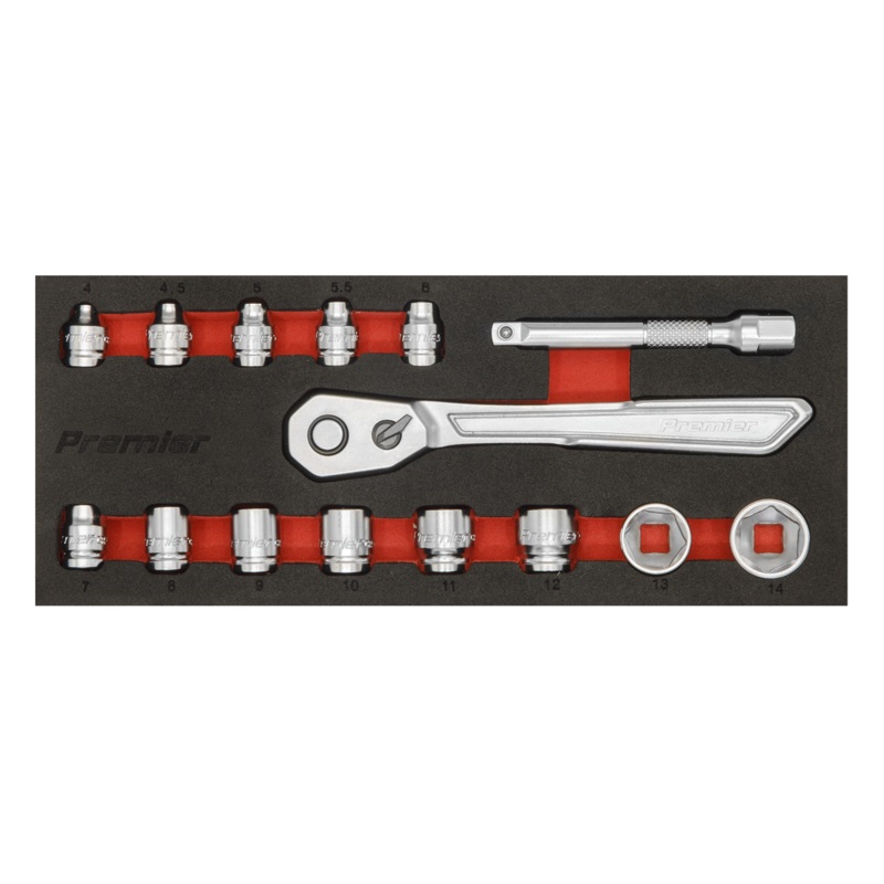 Low Profile Socket Set 15pc 1/4"Sq Drive Metric - Platinum Series - AK5783