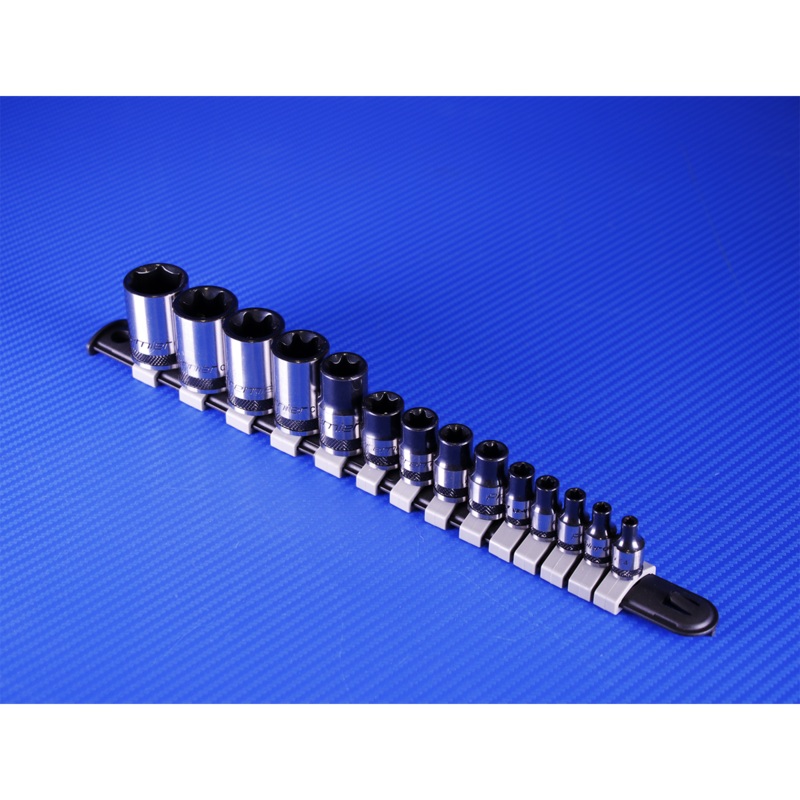 TRX-Star* Socket Set 14pc 1/4", 3/8" & 1/2"Sq Drive E4-E24 Black Series - AK618B