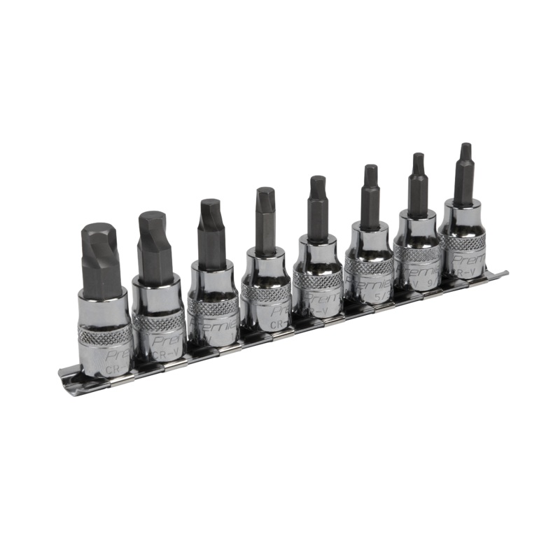 Hex Socket Bit Set Lock-On 8pc 3/8"Sq Drive - Imperial - AK65603