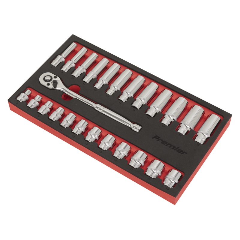 Ratchet Wrench & Socket Set 25pc 3/8"Sq Drive - AK66722
