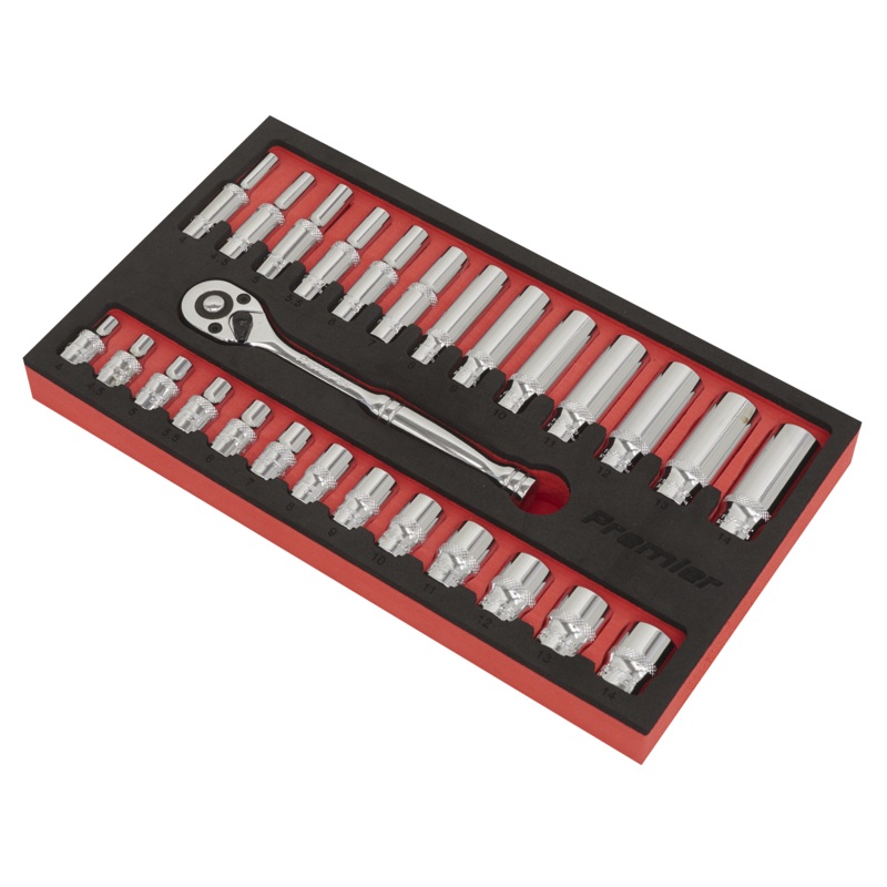 Ratchet Wrench & Socket Set 27pc 1/4"Sq Drive - AK66721