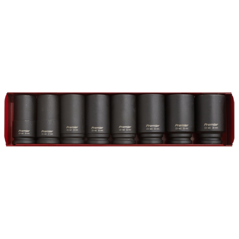 Impact Socket Set 8pc 3/4"Sq Drive Deep Metric - AK80/9M