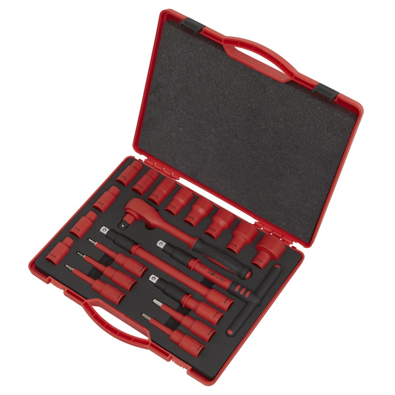 Insulated Socket Set 20pc 1/2"Sq Drive WallDrive VDE Approved - AK7941