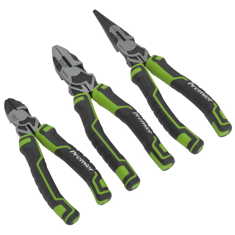 Pliers Set 3pc High Leverage - Hi-Vis Green - AK8376HV