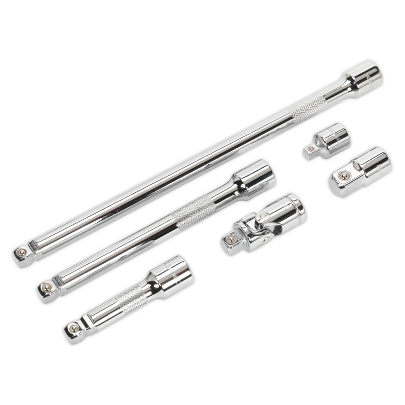 Wobble/Rigid Extension Bar, Adaptor & Universal Joint Set 6pc 3/8"Sq Drive - AK7690