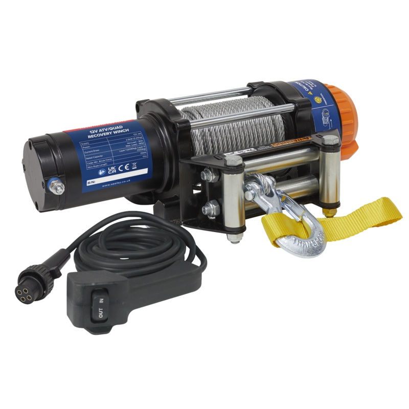 ATV/Quad Recovery Winch 2040kg (4500lb) Line Pull 12V - ATV2040