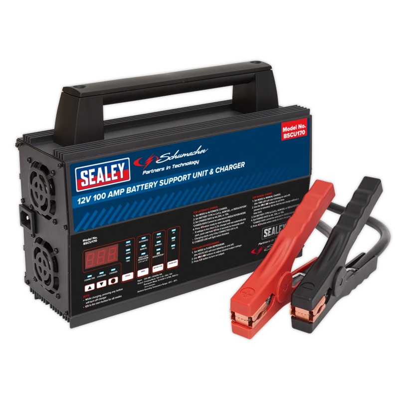 Schumacher Battery Support Unit & Charger - 12V 100A - BSCU170