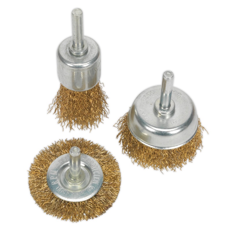 Wire Brush Set 3pc Brassed - BWBS03