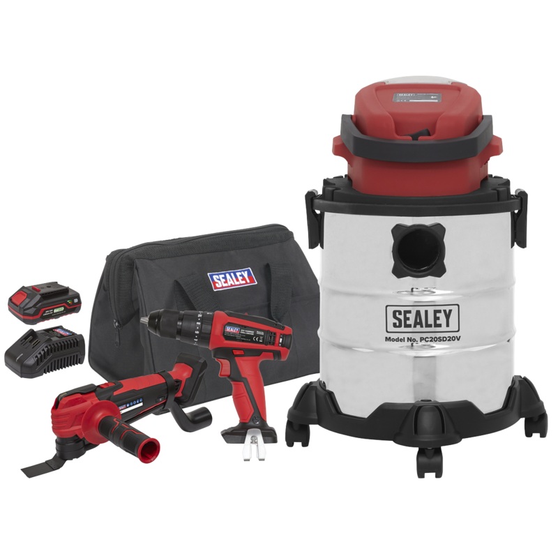 3 x 20V SV20 Series Tool Vac Combo - 2 Batteries - CP20VCOMBO5