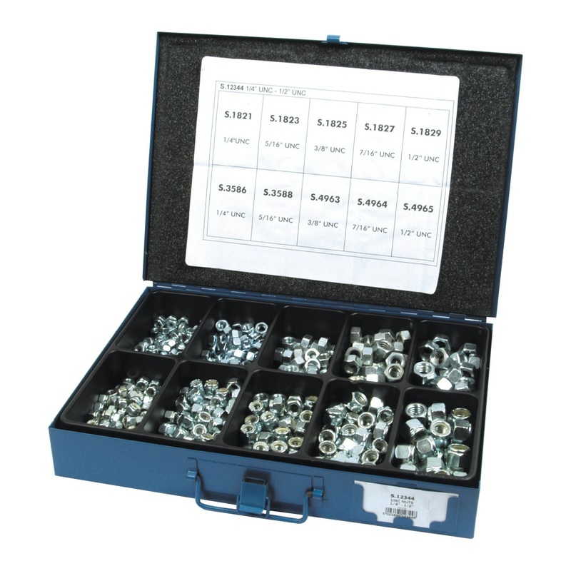 Imperial Hexagon Nut, Size: 1/4 - 1/2'' UNC (DIN | Standard No. DIN 934/985) Tensile strength: 8.8 | Sparex Part No.S.12344