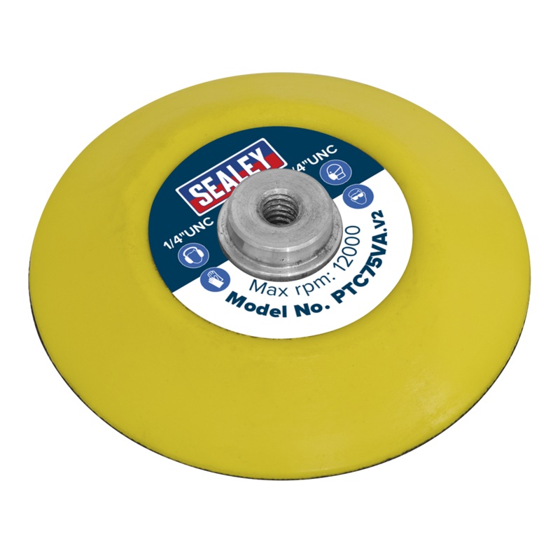 Hook-and-Loop Backing Pad 71mm 1/4"UNC - PTC75VA