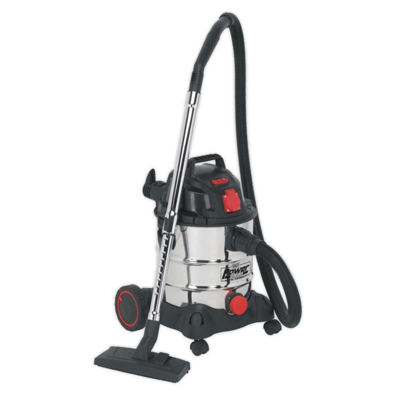 Vacuum Cleaner Industrial 20L 1400W/230V Stainless Drum Auto Start - PC200SDAUTO