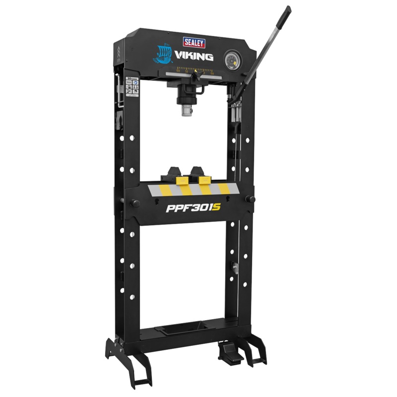 Viking Air/Hydraulic Press 30 Tonne Floor Type with Sliding Ram and Foot Pedal - PPF301S