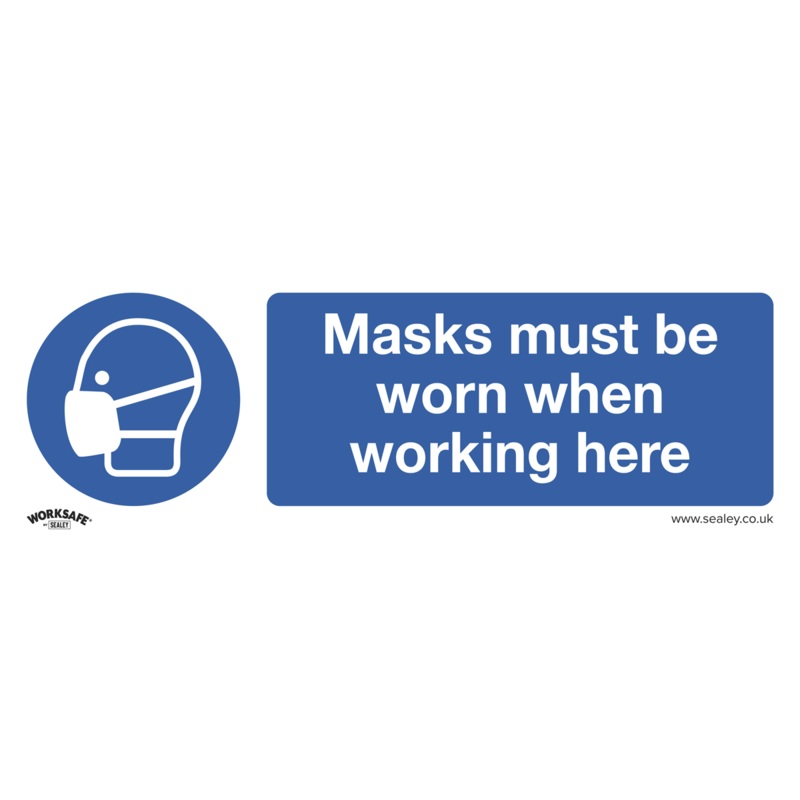 Mandatory Safety Sign - Masks Must Be Worn - Rigid Plastic - SS57P1