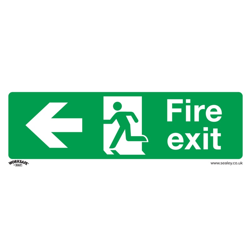 Safe Conditions Safety Sign - Fire Exit (Left) - Self-Adhesive Vinyl - SS25V1