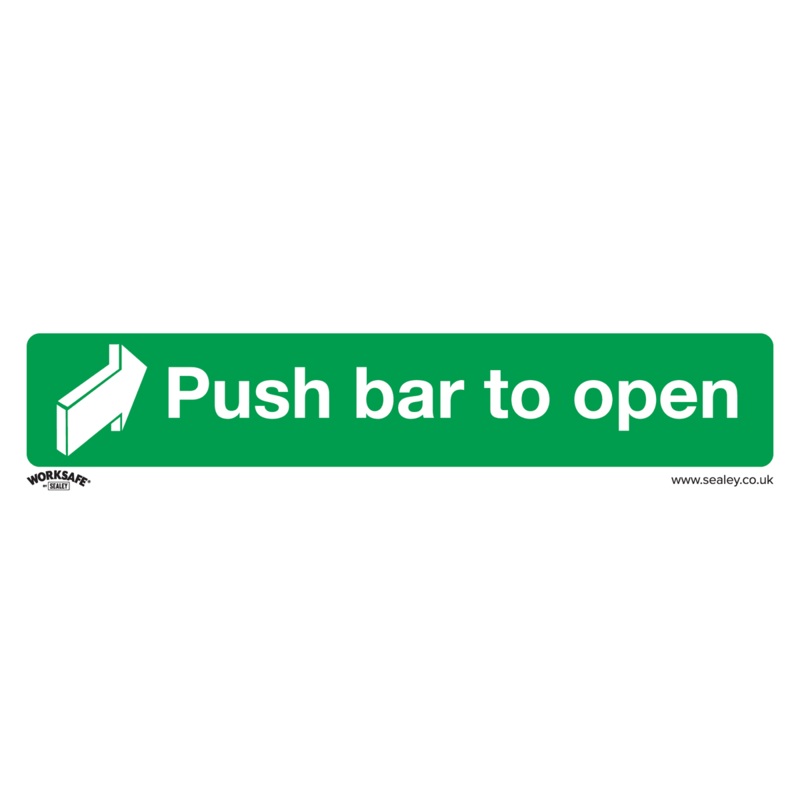 Safe Conditions Safety Sign - Push Bar To Open - Rigid Plastic - SS29P1